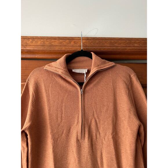 NWT Everlane Women's Luxe Merino Wool Half-Zip Sweater Tawny Brown Size S - Picture 5 of 11